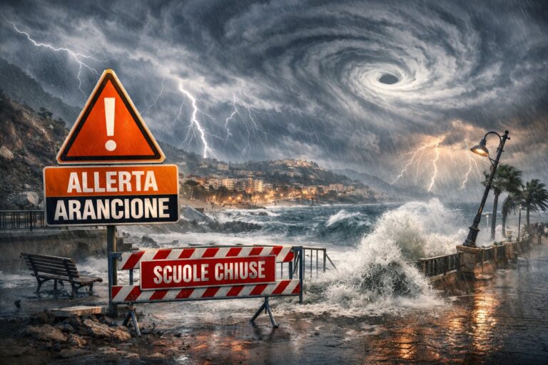 Allerta Meteo, Calabria sotto l’assedio di “Nils”: confermato l’allarme Arancione anche per Venerdì 13 Febbraio | DETTAGLI