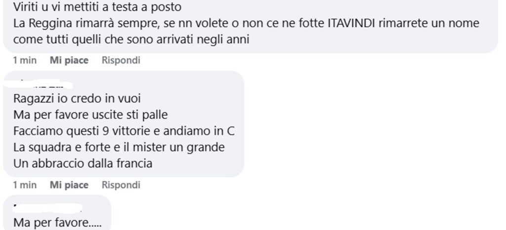 commenti tifosi reggina