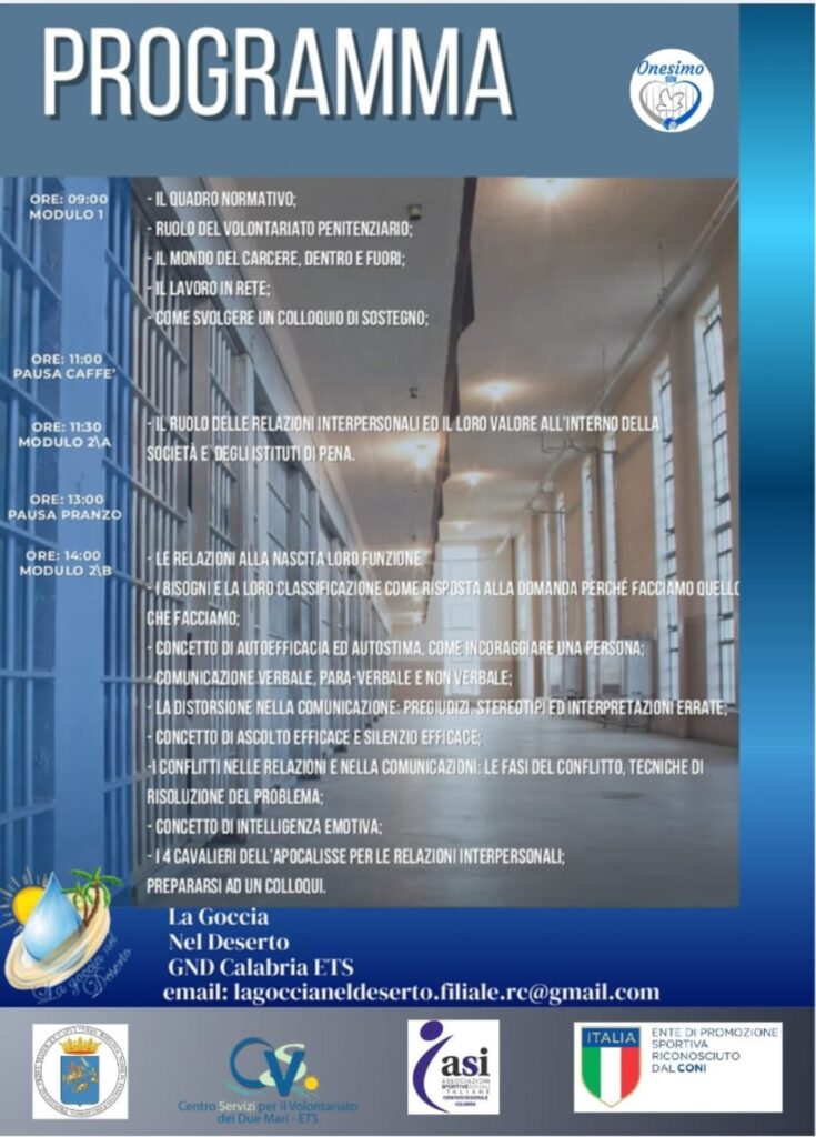 corso formazione aspiranti volontari penitenziari