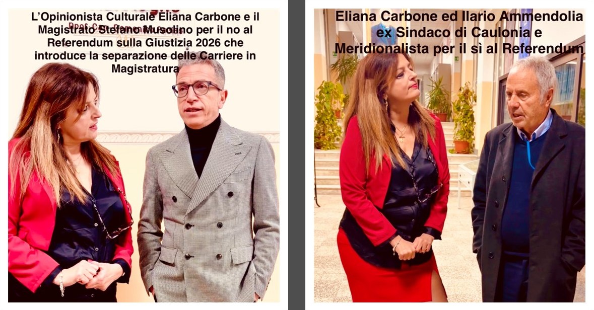 eliana carbone con musolino e amendolia in dibattito per referendum giustizia