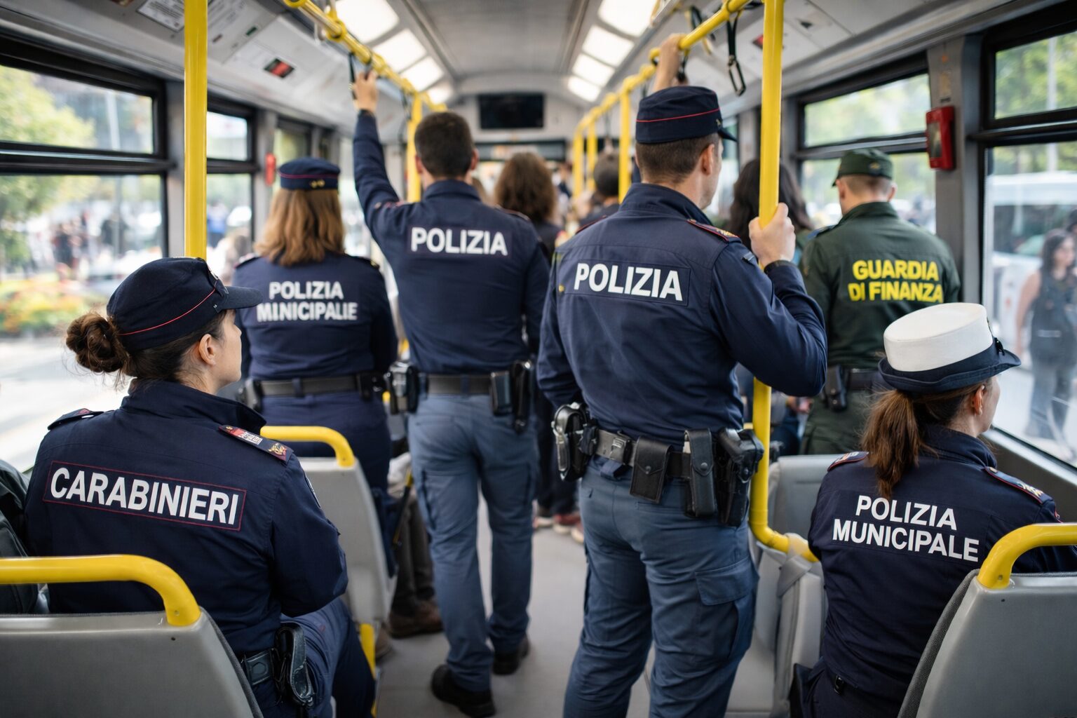 forze dell’ordine prendono il bus