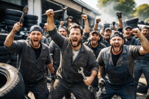 gommisti in protesta