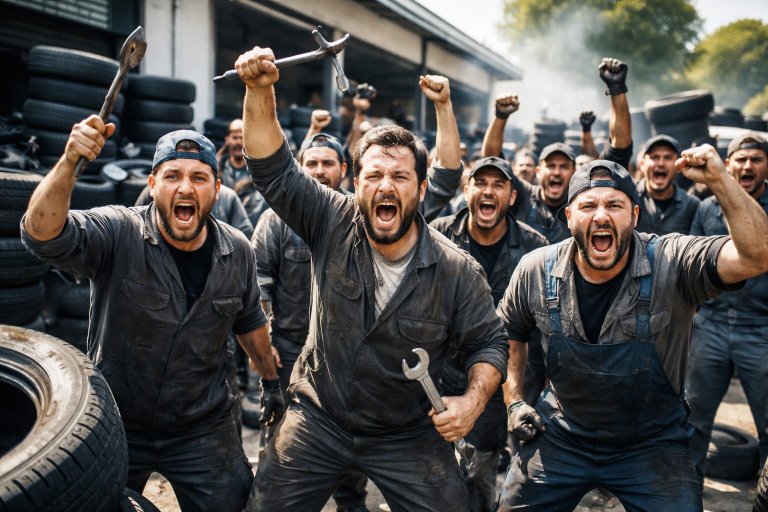 gommisti in protesta