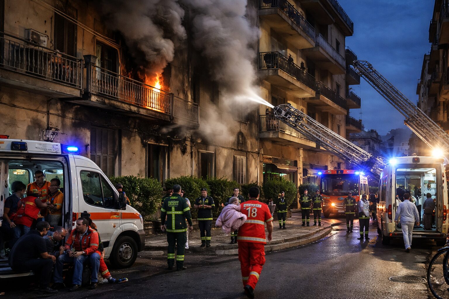 incendio appartamento vigili del fuoco