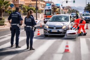 incidente pedone polizia locale ambulanza