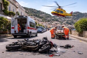 incidente stradale moto ambulanza elisoccorso