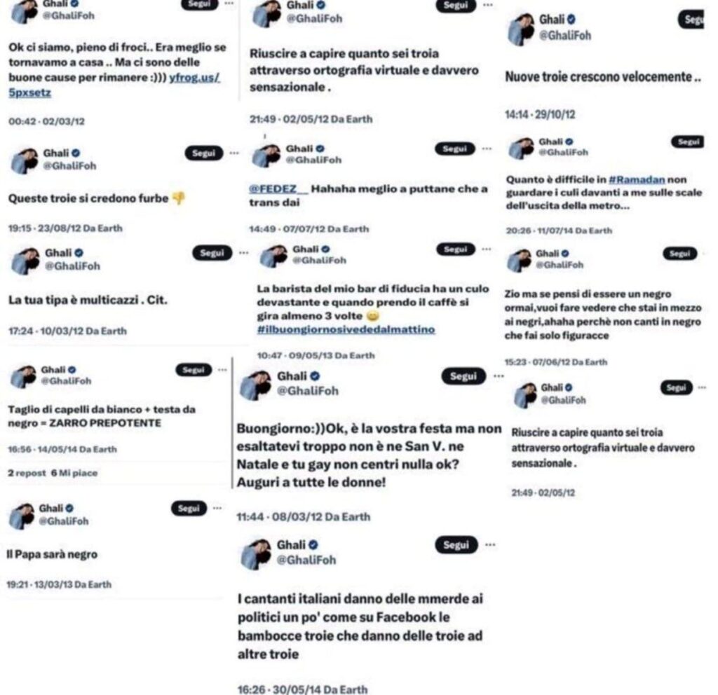 insulti ghali tweet