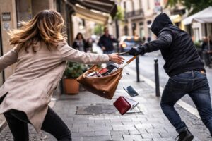 ladro ruba borsa ad una donna
