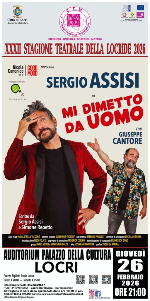 locandina spettacolo mi dimetto da uomo a locri