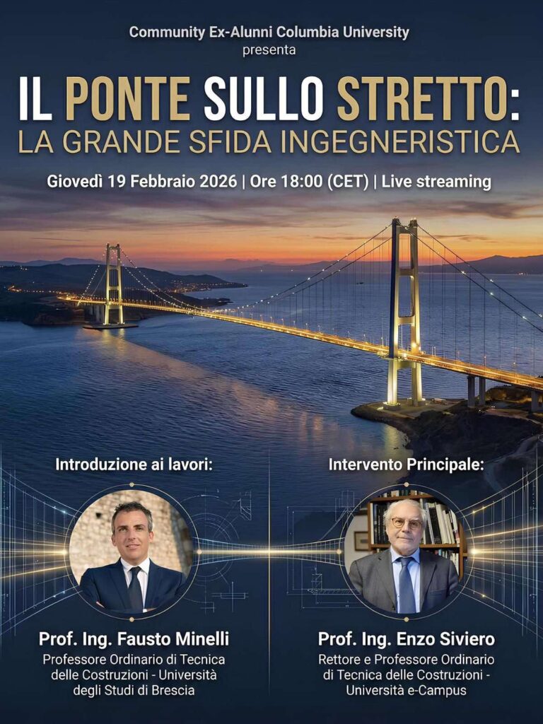locandina evento ponte sullo stretto con enzo siviero