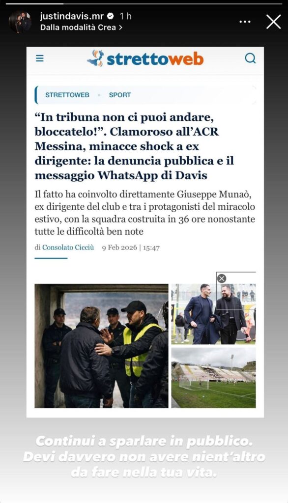 screen davis contro munaò poi cancellato