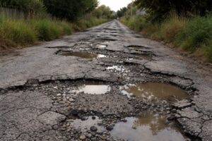 strada con voragini
