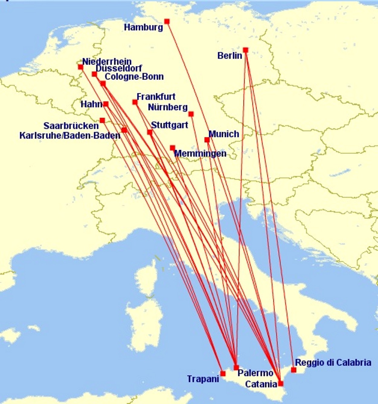 voli aerei estate 2026 calabria sicilia germania