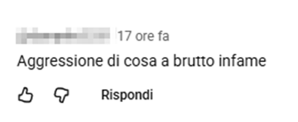 Alcuni dei commenti rilasciati sotto al video dell’aggressione a Klaus Davi