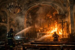 Incendio chiesa
