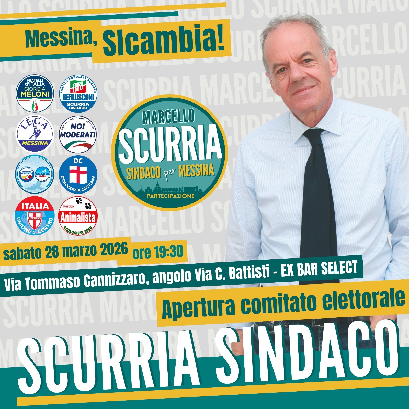 Coalizione centrodestra messina Scurria sindaco
