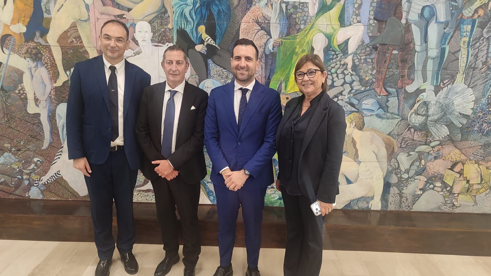 Da sinistra Fabio Colella, Ettorre, Cirillo e Valentina Colella