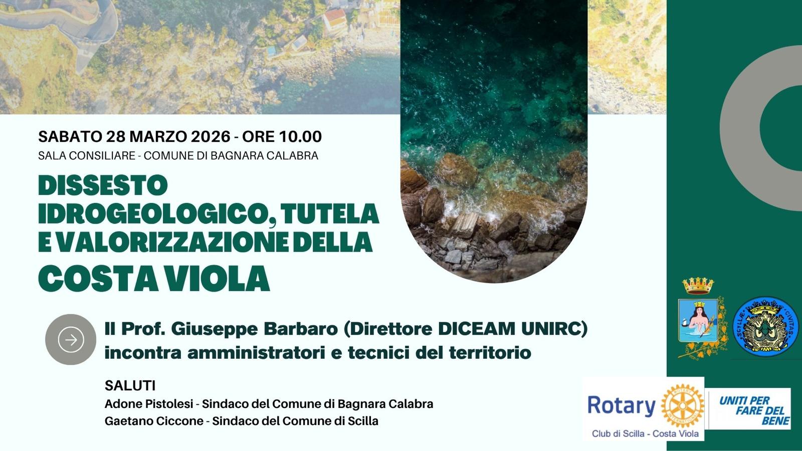 Dissesto idrogeologico, tutela e valorizzazione della Costa Viola incontro a Bagnara Calabra