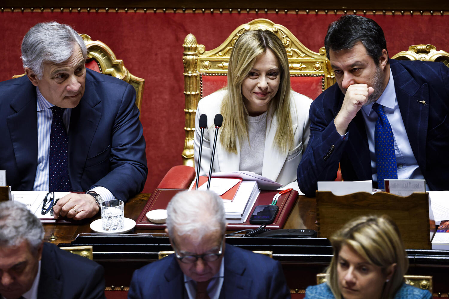 Giorgia Meloni, Antonio Tajani e Matteo Salvini