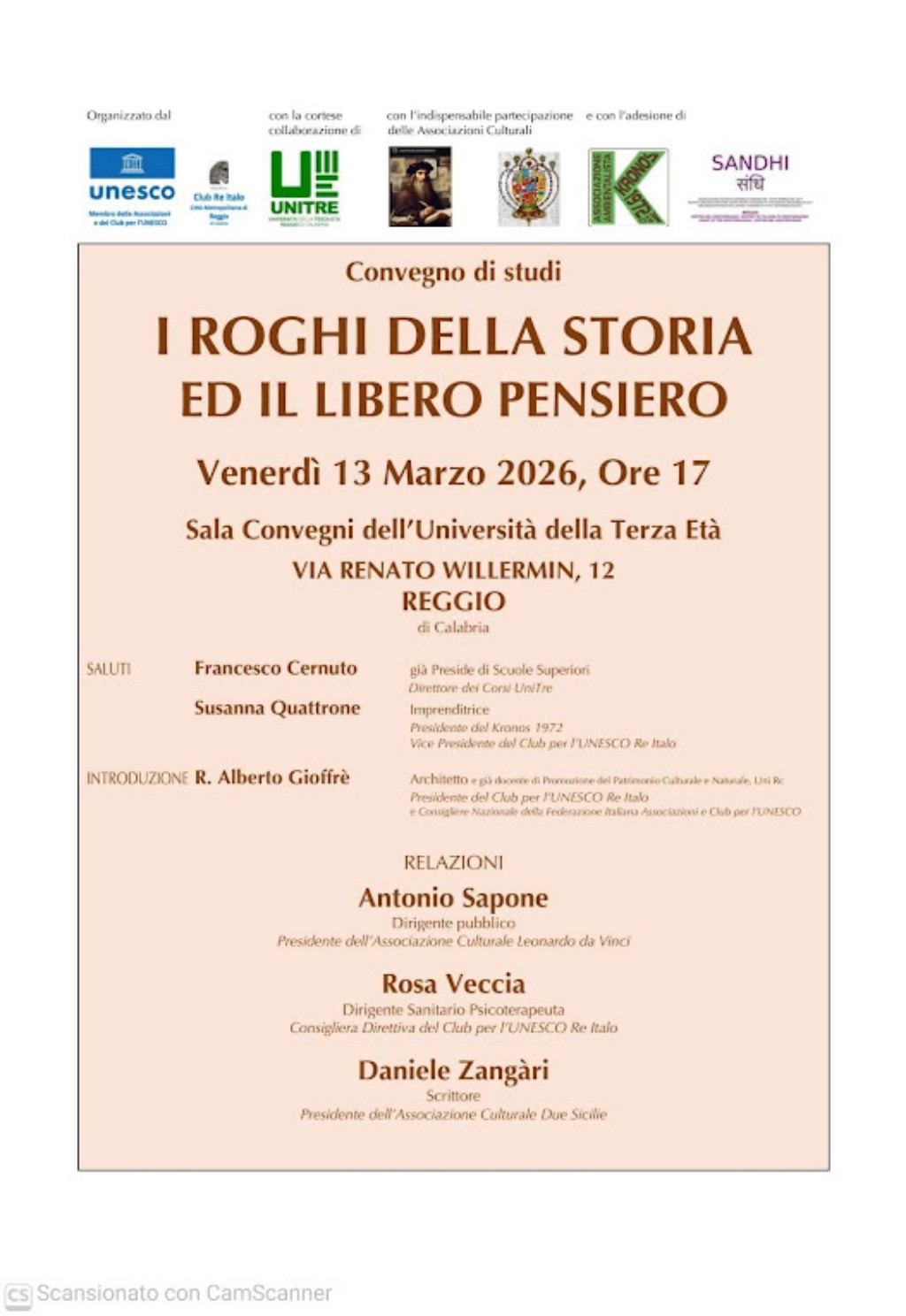 I roghi della Storia e il Libero Pensiero