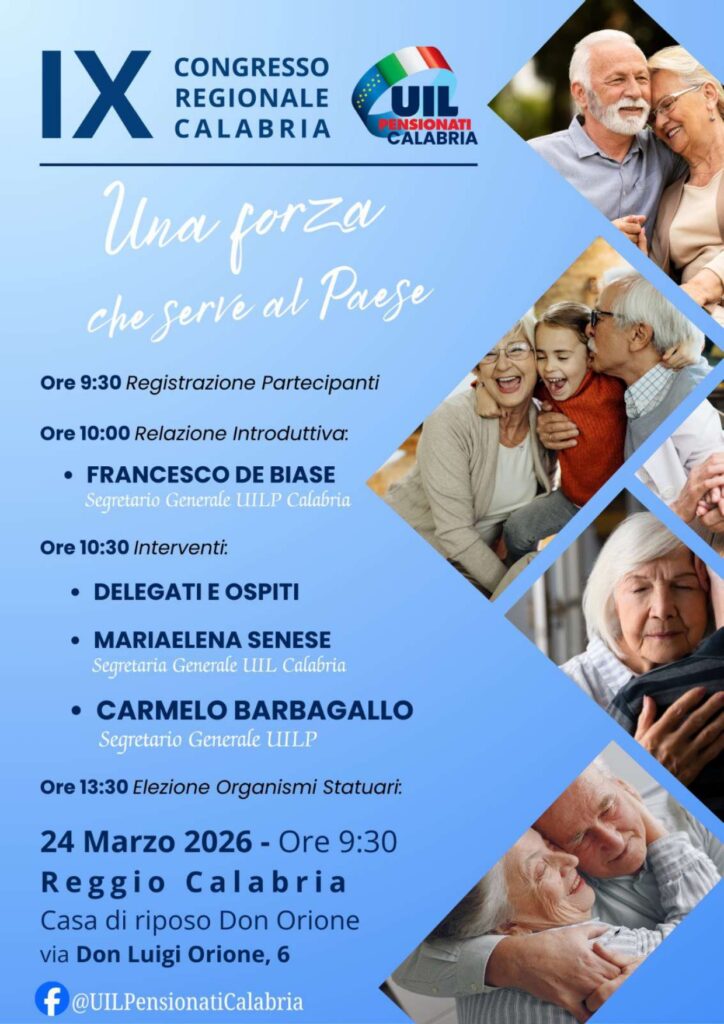 Locandina IX Congresso UIL Pensionati Calabria