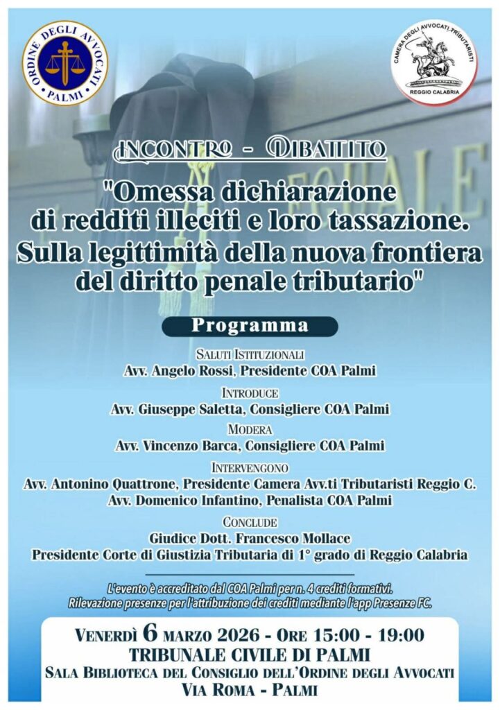 Palmi confronto sul diritto penale tributario