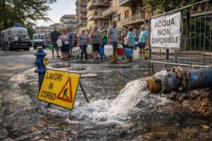 Perdita d'acqua strada lavori