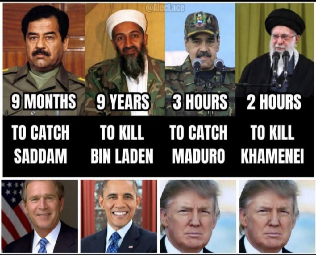 Saddam, Bin Laden, Maduro e Khamenei, Trump