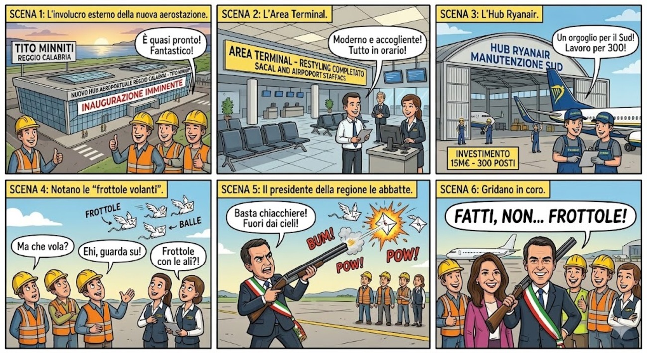 Vignetta Occhiuto Aeroporto Volano Frottole