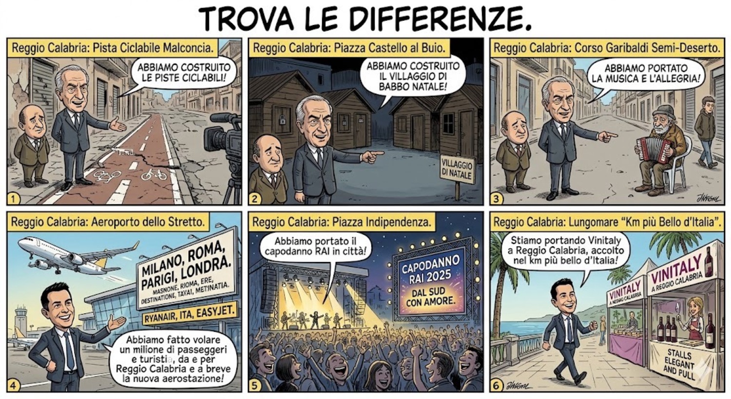 Vignetta confronto sinistra e destra
