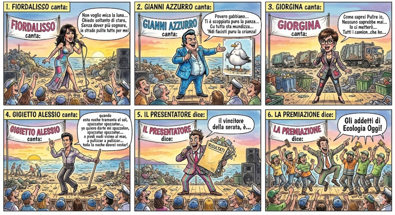 Vignetta satirica spazzatura Reggio Calabria
