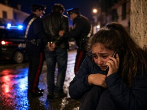 bambina chiama le forze dell'ordine piangendo