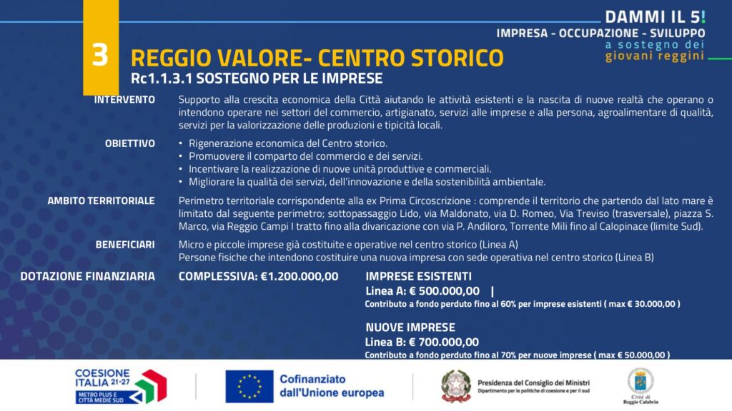 bandi progetto lavoro dammi il 5