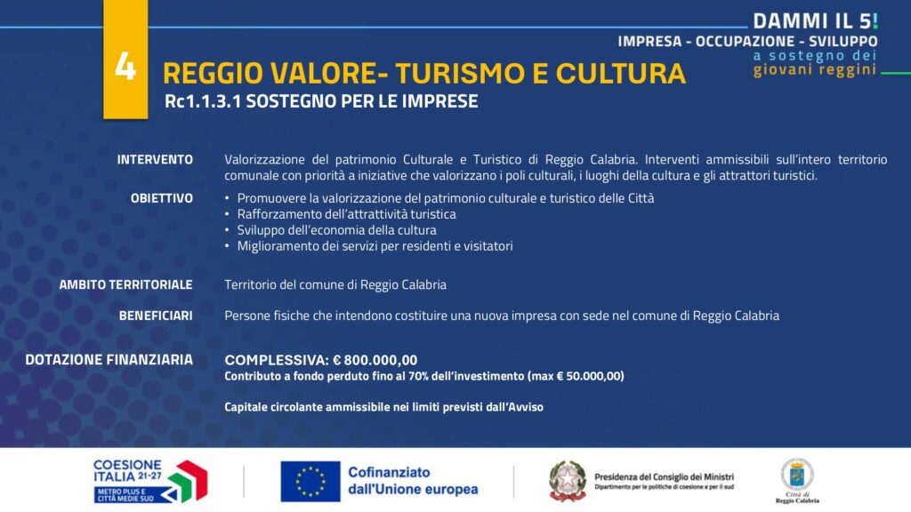 bandi progetto lavoro dammi il 5