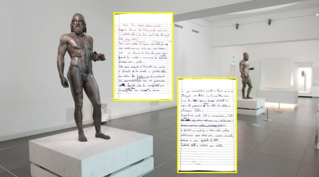 bronzi di riace lettera bimbo