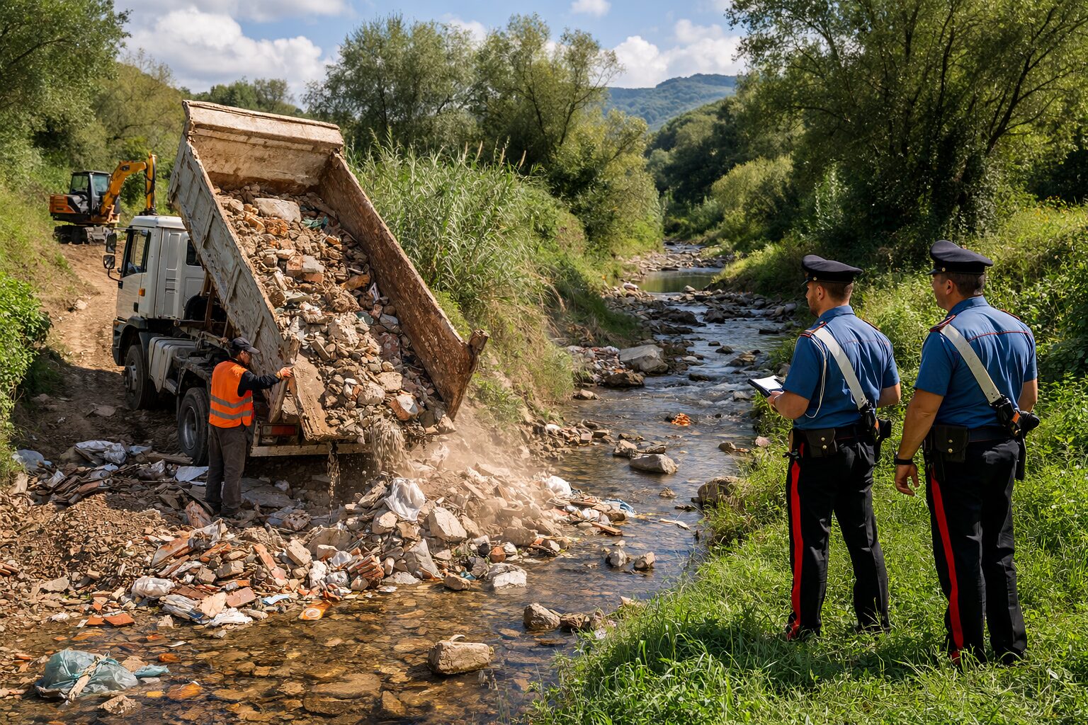detriti nel torrente