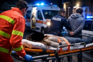 donna ambulanza barella