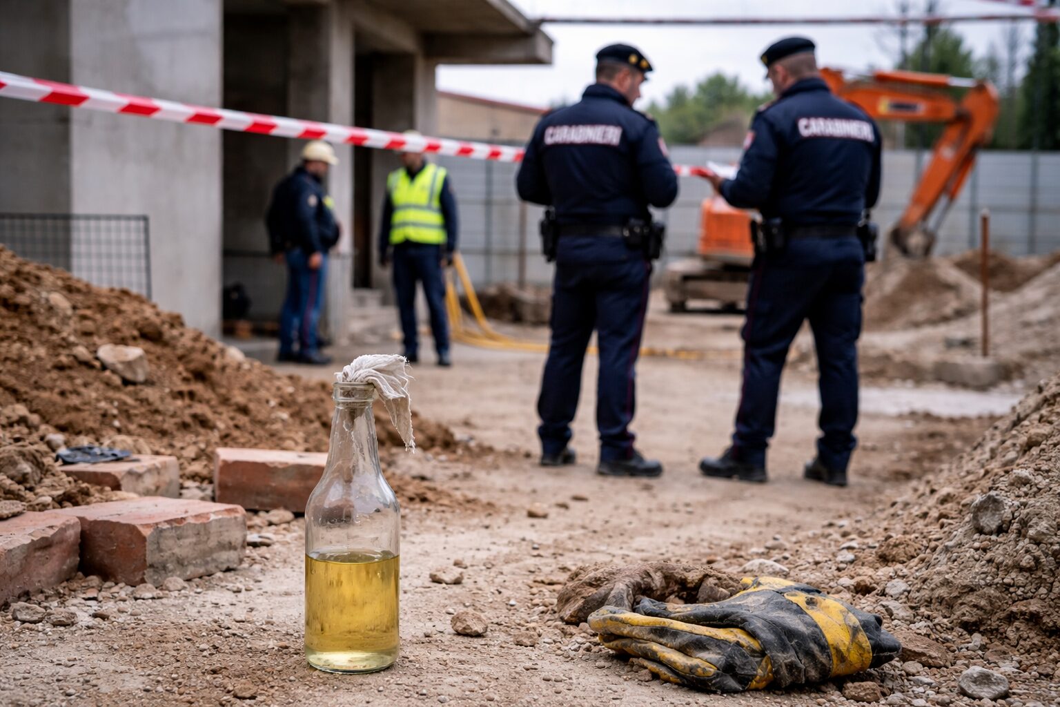 liquido infiammabile cantiere carabinieri