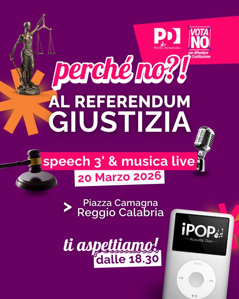 locandina evento PD chiusura referendum per il No