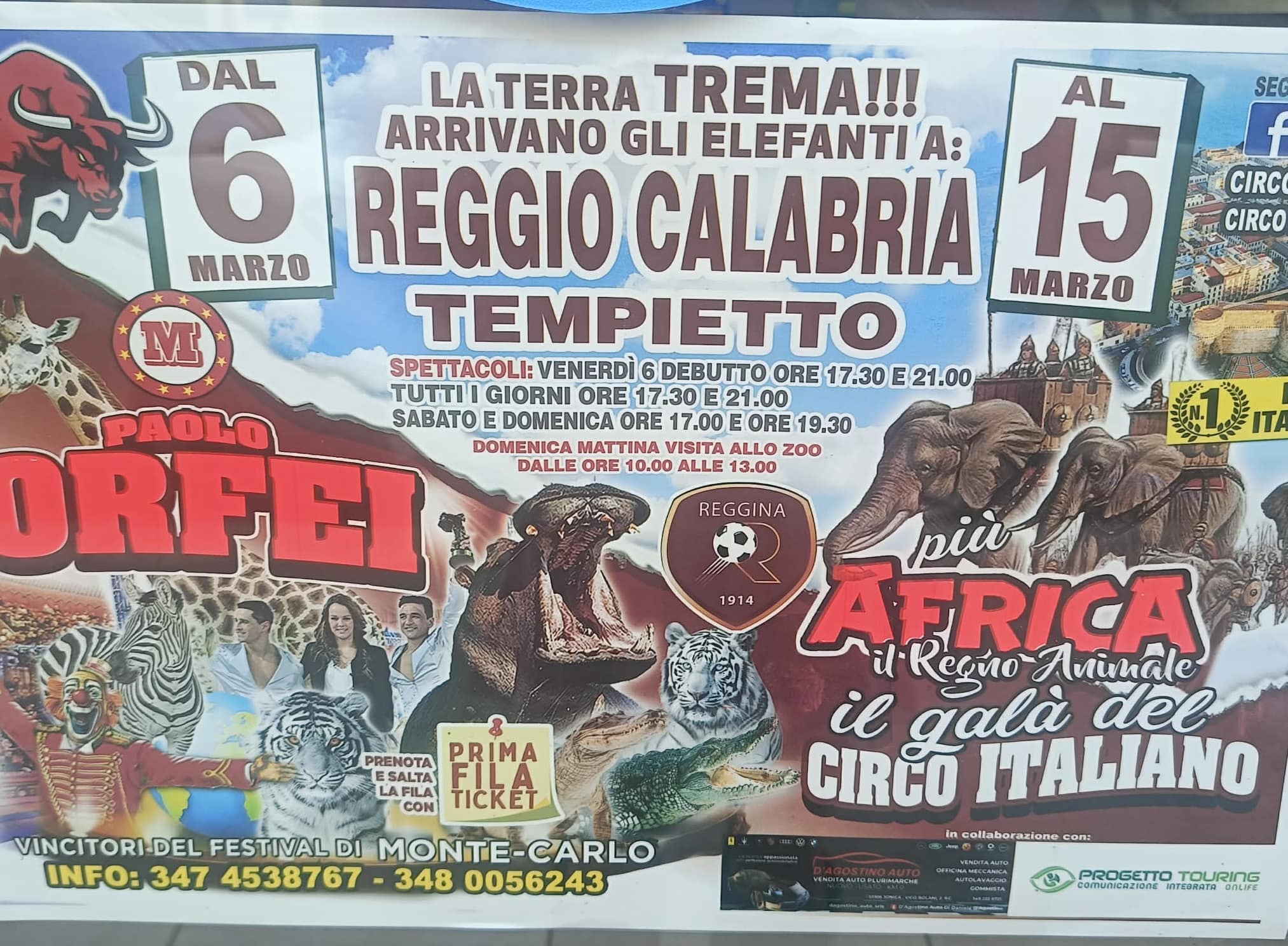logo della reggina sulla locandina di uno spettacolo circense