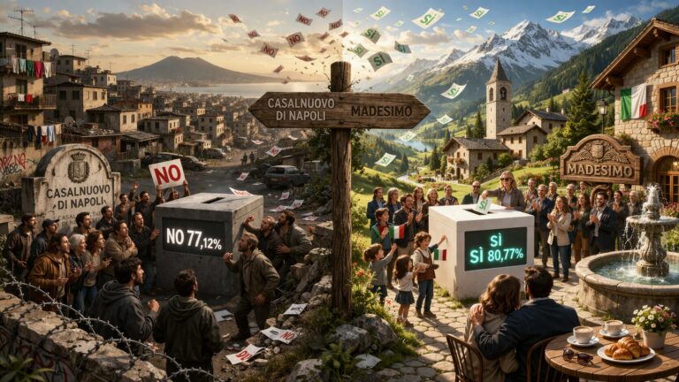Referendum Giustizia, Madesimo covo di mafiosi con l’81% di Sì e Casalnuovo di Napoli baluardo di legalità con il 77% di No: il paradosso che umilia il giustizialismo