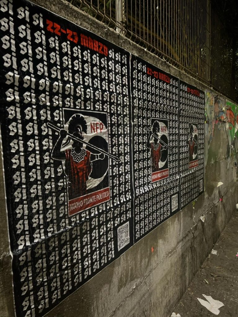 manifesti sì al referendum di nfp