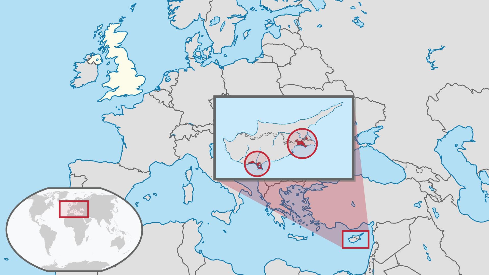 mappa con segnalazione drone a cipro