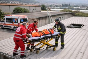 operaio cade dal tetto