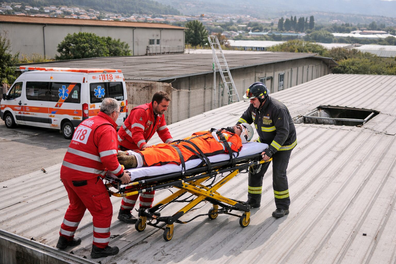 operaio cade dal tetto