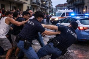 poliziotti aggrediti