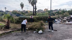 residenti arghillà puliscono piazze da erbacce e rifiuti