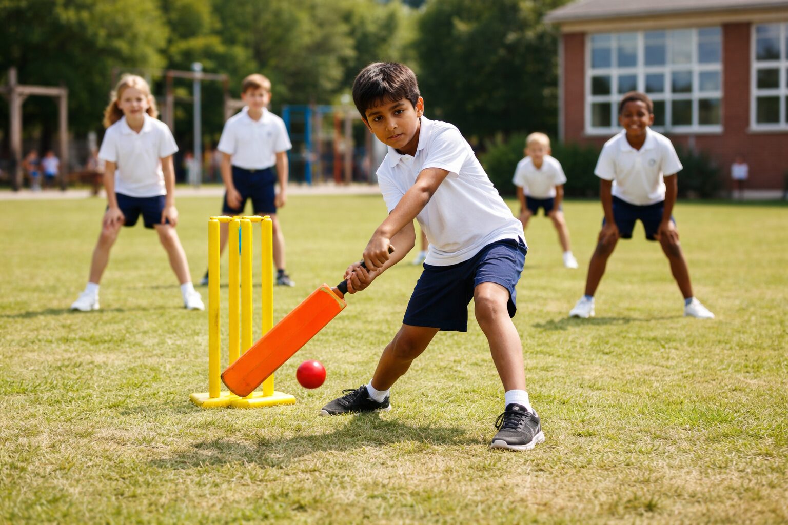 Bambini che giocano a Cricket