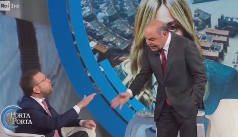 Provoca Bruno Vespa, lui si infuria: “non glielo consento”. Scontro in diretta con Provenzano (PD): la battuta che ha fatto arrabbiare il conduttore