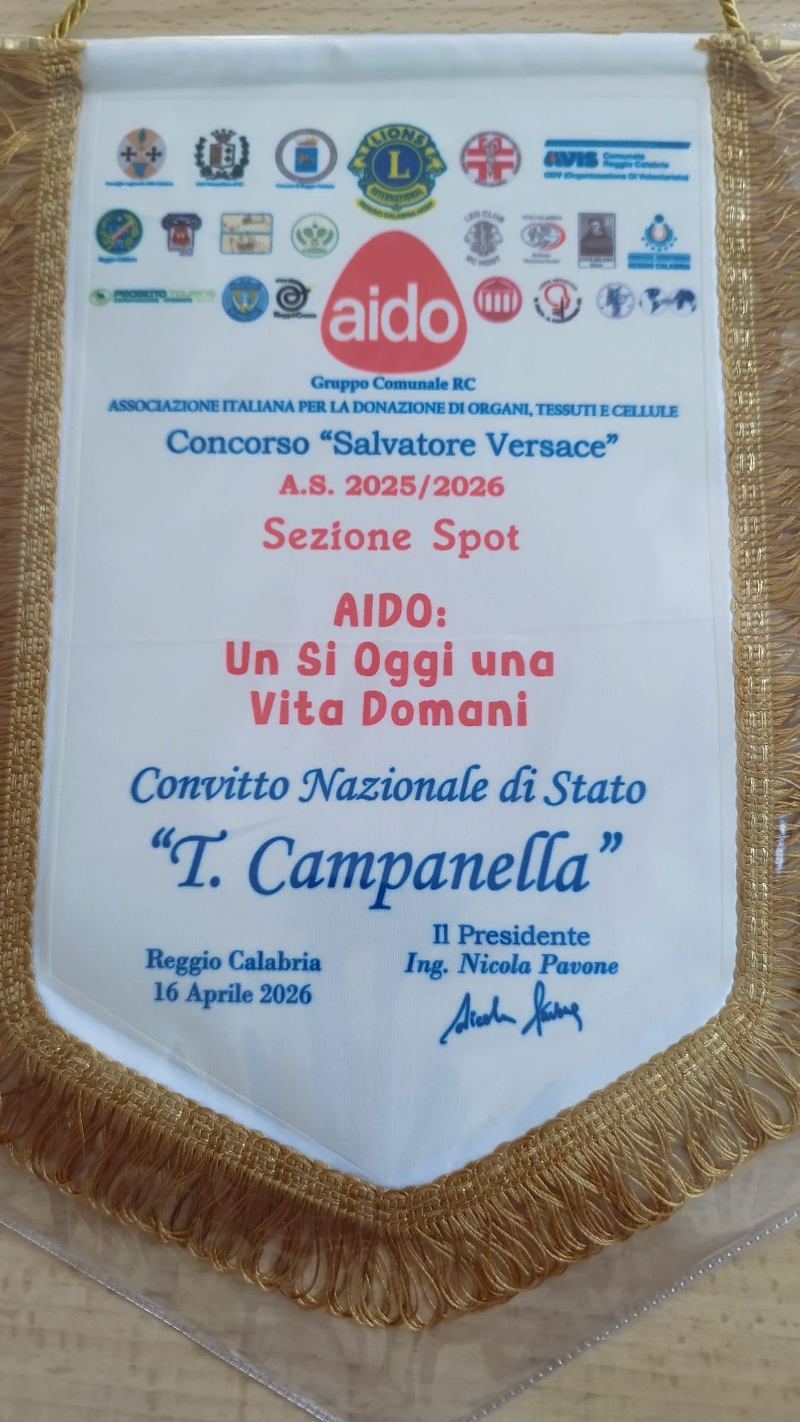 Convitto Nazionale di Stato “Tommaso Campanella” sul podio al Concorso Salvatore Versace, “Aido un sì oggi una vita domani!” (2)